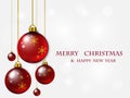 Red Christmas balls.Christmas vector background . Royalty Free Stock Photo