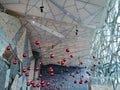 Red Christmas balls on Fed square