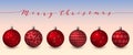 Red Christmas Balls . Happy New year. spheres with different simple ornaments. copyspace Royalty Free Stock Photo