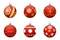 Red Christmas balls isolated on a white background Royalty Free Stock Photo