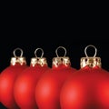 Red Christmas balls in a row Royalty Free Stock Photo