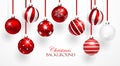 Red Christmas Balls Set Royalty Free Stock Photo