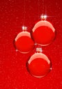 Red Christmas Balls with snowflekes Royalty Free Stock Photo