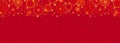 Red christmas banner with snowflakes and stars. Merry Christmas and Happy New Year greeting banner. Horizontal new year background Royalty Free Stock Photo