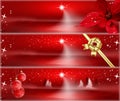 Red Christmas banners Royalty Free Stock Photo