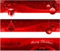 Red Christmas banners Royalty Free Stock Photo