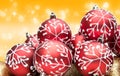 Red Christmas bauble decorations Royalty Free Stock Photo