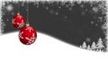 Red Christmas baubles on winter background Royalty Free Stock Photo