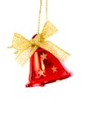 Red christmas bell brightened Royalty Free Stock Photo