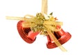 Red Christmas bells over white Royalty Free Stock Photo