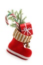 Red christmas boot Royalty Free Stock Photo