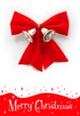 Red christmas bow with bell