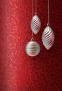 Red Christmas brocade silver decoration Royalty Free Stock Photo