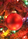 Red christmas bulb hanging Royalty Free Stock Photo