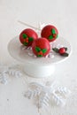 Red Christmas Cake Pops Royalty Free Stock Photo