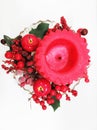 Red Christmas Candle Centerpiece