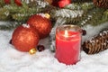 Red Christmas Candle Royalty Free Stock Photo