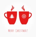 Christmas coffee mugs Royalty Free Stock Photo