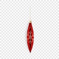 Red christmas cone toy icon, realistic style Royalty Free Stock Photo