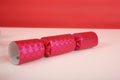 Red christmas cracker. Conceptual image Royalty Free Stock Photo