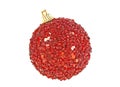 Red christmas decoration ball isolated on white background Royalty Free Stock Photo