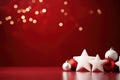 Red Christmas decoration with ornaments in the shape of a star Royalty Free Stock Photo