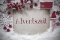 Red Christmas Decoration, Snow, Adventszeit Means Advent Season