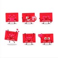 Red christmas envelopes cartoon character with love cute emoticon