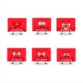 Red christmas envelopes cartoon character with nope expression