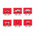 Red christmas envelopes cartoon character with sad expression