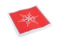 Red Christmas or festive paper napkins aka serviettes, isolated Royalty Free Stock Photo