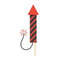 Red christmas firework rocket icon