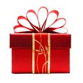 Red Christmas gift box Royalty Free Stock Photo