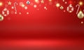 Red Christmas Gradient with Ornaments Royalty Free Stock Photo