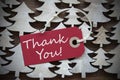 Red Christmas Label With Thank You