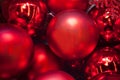 Red Christmas matte and shiny balls for decoration pattern background