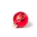 Red Christmas ornament ball on white. Royalty Free Stock Photo