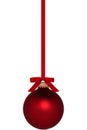 Red Christmas Ornament With Bow