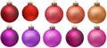 Red christmas ornament collection. Royalty Free Stock Photo