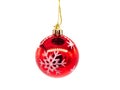 Red Christmas ornament isolated on white background Royalty Free Stock Photo