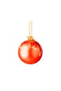 Red Christmas Ornament Isolated On White Royalty Free Stock Photo