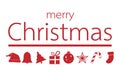 Red christmas ornament with merry christmas text, vector illustration Royalty Free Stock Photo