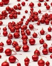 Red Christmas ornaments isolated on a white background Royalty Free Stock Photo