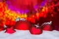 red christmas ornaments sparkling background