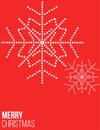 Red Christmas poster with snowflakes design