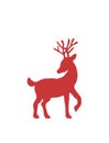 Red Christmas Reindeer Deer silhouette.