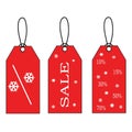 Red Christmas sale labels Royalty Free Stock Photo