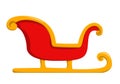 Red christmas sleigh vector isolated. Winter season