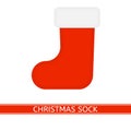 Red Christmas Sock Isolated Royalty Free Stock Photo