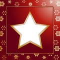 Red christmas star background and border Royalty Free Stock Photo